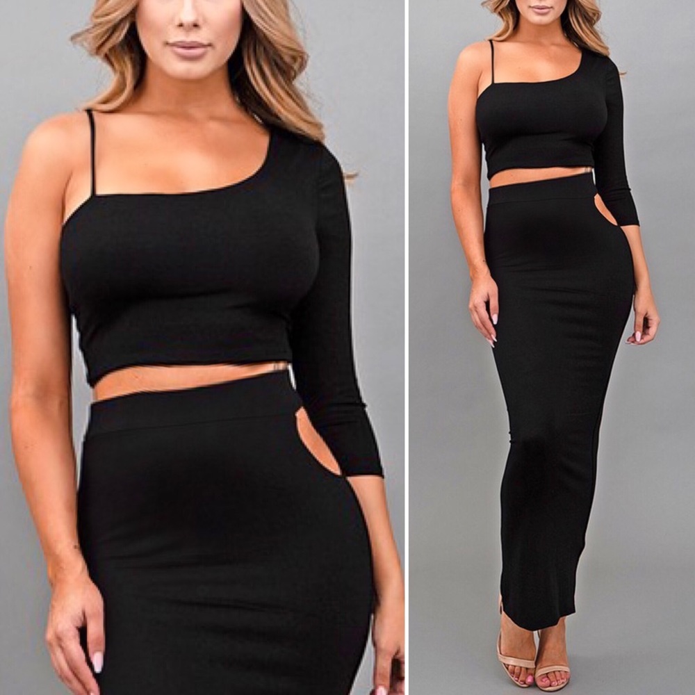 Black crop skirt set - NWT